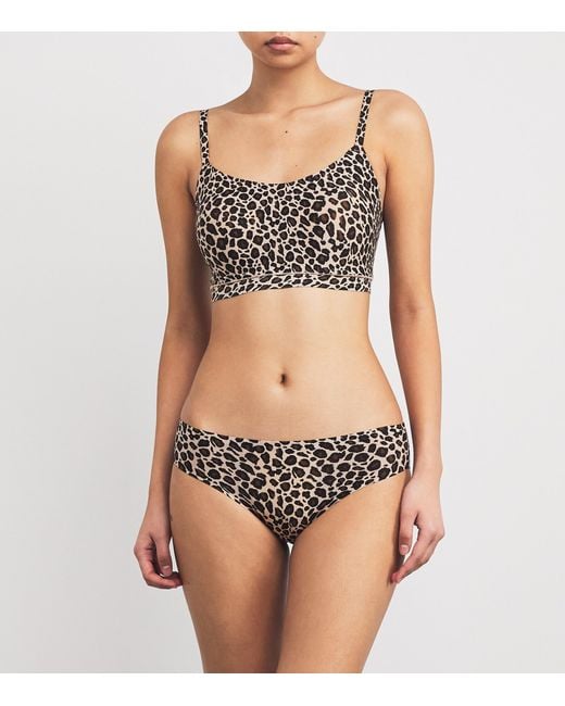 Chantelle Black Leopard Print Soft Stretch Brazilian Briefs
