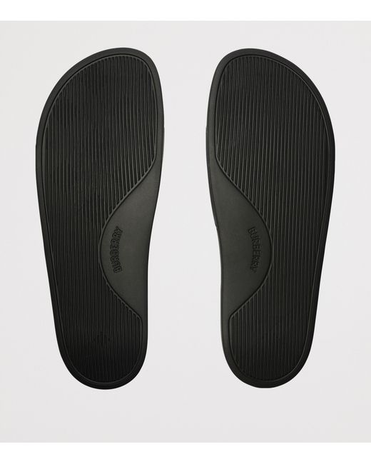 Burberry Black Check Slides for men
