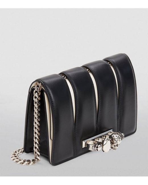 Alexander McQueen Black Leather Slash Clutch Bag