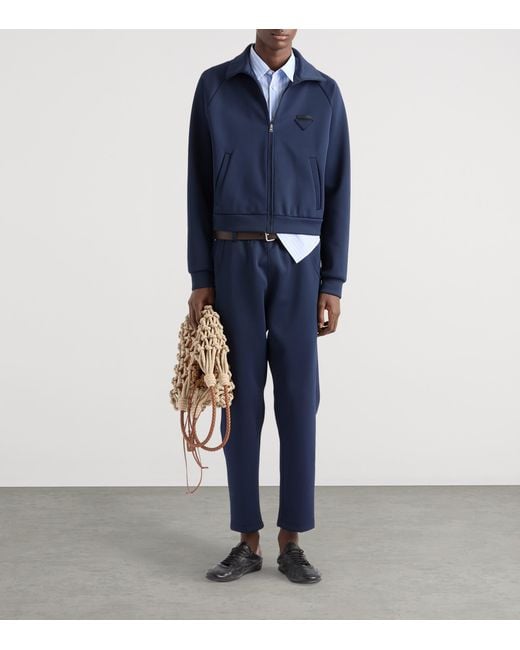 Prada Blue Technical Slim Jacket for men