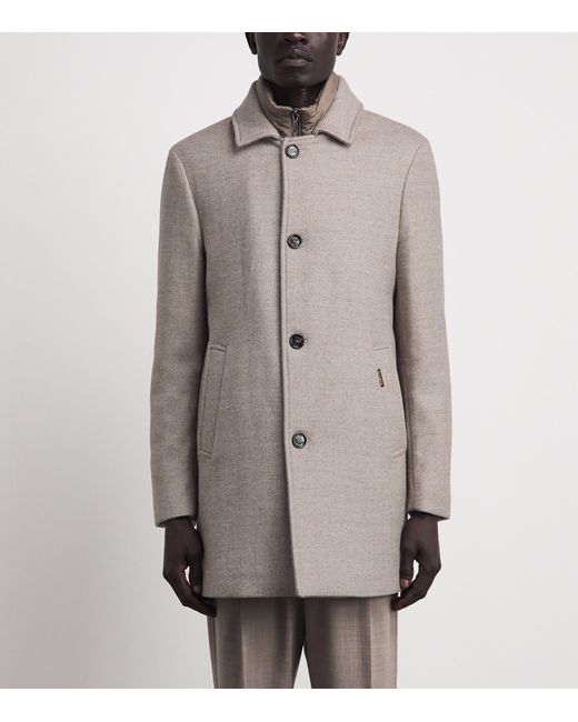 Moorer Gray Virgin Wool Monferrato-Lp Coat for men