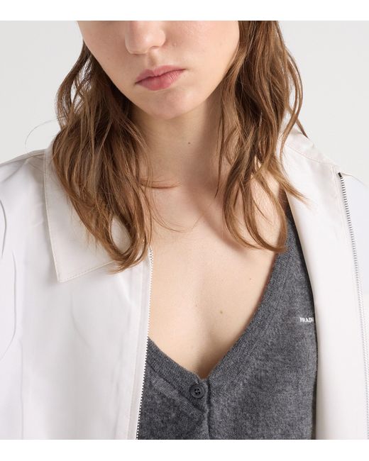 Prada Gray Cashmere Cropped Cardigan