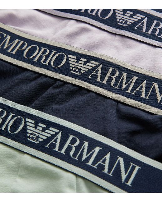 Emporio Armani White Stretch-cotton Logo Briefs (pack Of 3) for men