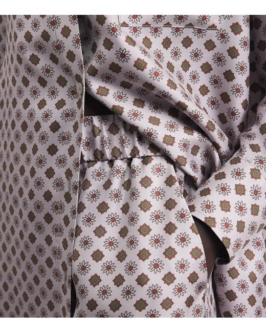 Colombo Gray Silk Printed Trousers