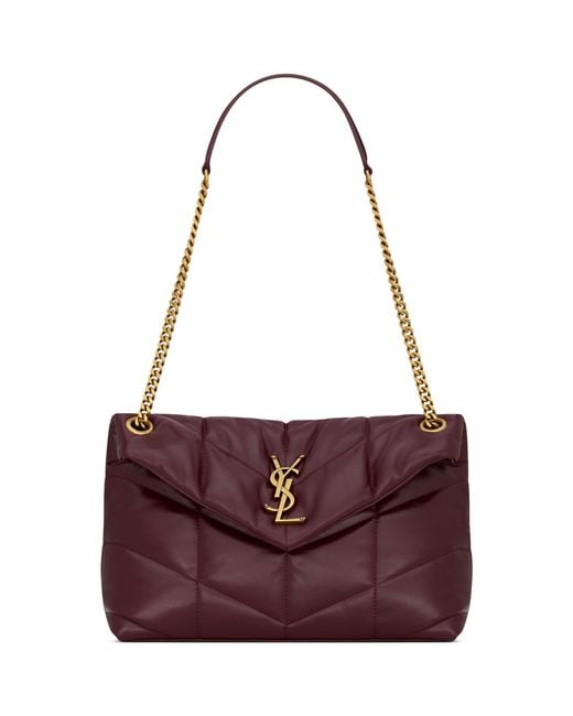 Saint Laurent Purple Small Puffer Shoulder Bag
