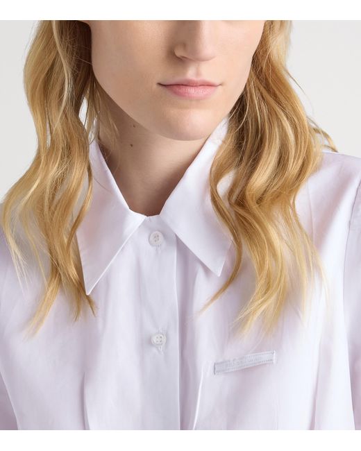 Prada White Cotton Poplin Short-Sleeve Shirt