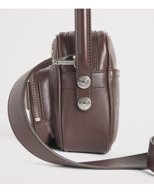 Acne Gray Leather Camero Camera Shoulder Bag
