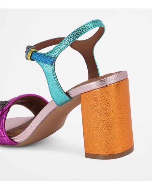 Kurt Geiger Blue Leather Kensington Langley Sandals