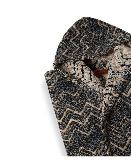 Missoni Gray Towelling Zigzag Azul Robe