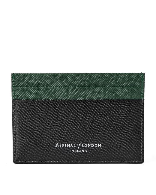 Aspinal Green Leather Slim Card Holder