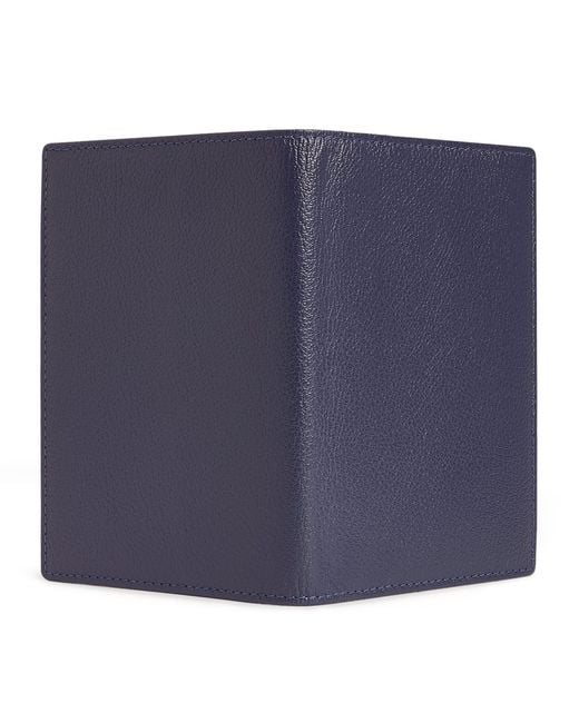 Ettinger Blue Leather Capra Passport Case for men