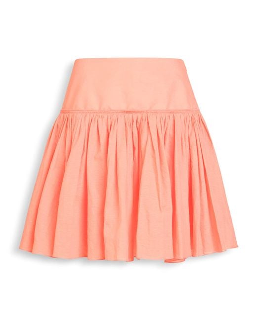 Alaïa Pink Cotton-Linen Basque Mini Skirt