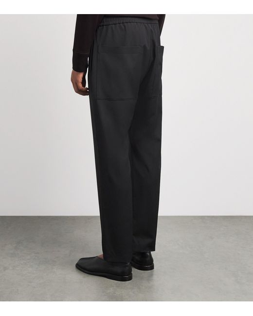 Barena Blue Virgin Wool Drawstring Trousers for men