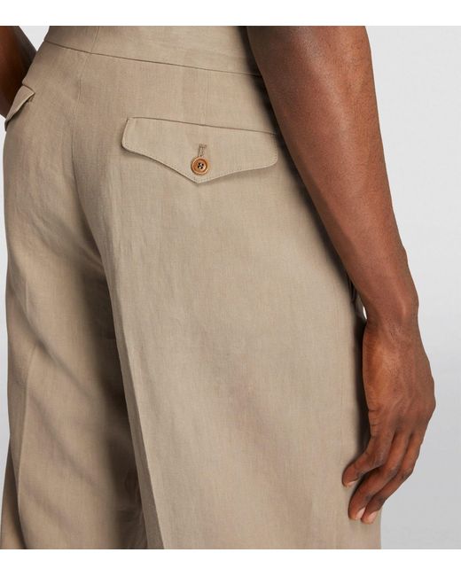 Giorgio Armani Natural Linen Tailored Trousers for men