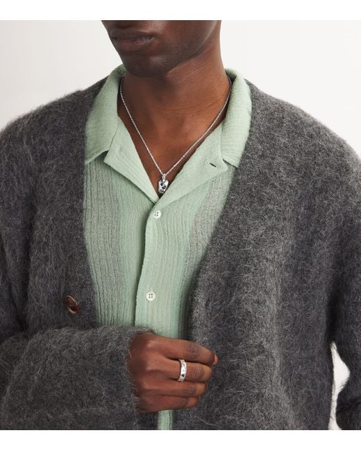 The Ouze Metallic Sterling And Sapphire Necklace for men