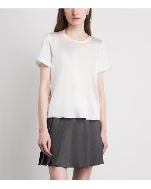 Maje White Stretch-Silk T-Shirt