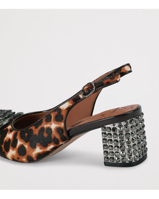 Kurt Geiger Brown Leopard Print Chelsea Slingback Pumps