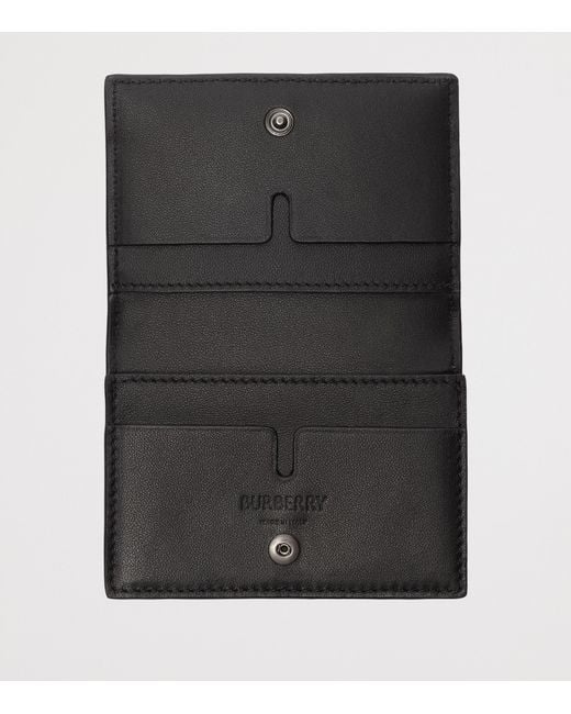 Burberry Black City Check Bifold Card-Holder for men