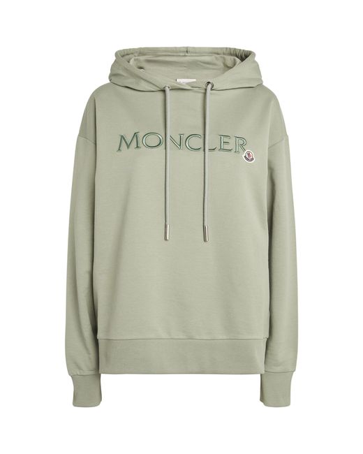 Moncler Green Embroidered Logo Hoodie