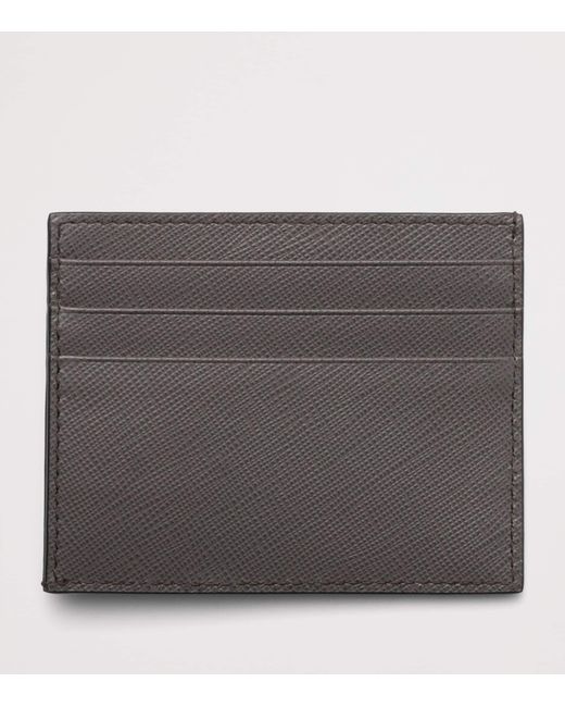 Prada Black Saffiano Leather Card Holder for men