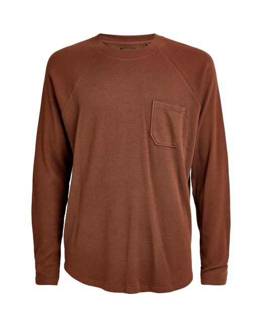 PAIGE Waffle-knit Long-sleeve T-shirt in Brown for Men | Lyst Canada