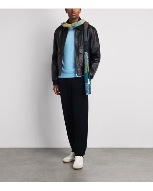 Allude Blue Cashmere V-Neck Sweater for men