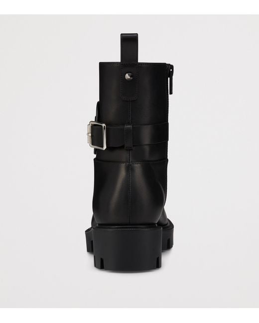 Christian Louboutin Black Dianouchette Lug Leather Ankle Boots