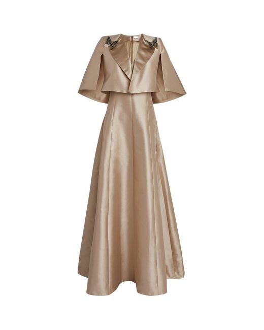 Alexis Mabille Natural Butterfly-detail Gown And Capelet