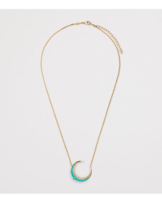 Jacquie Aiche Metallic Small, Diamond And Crescent Moon Necklace