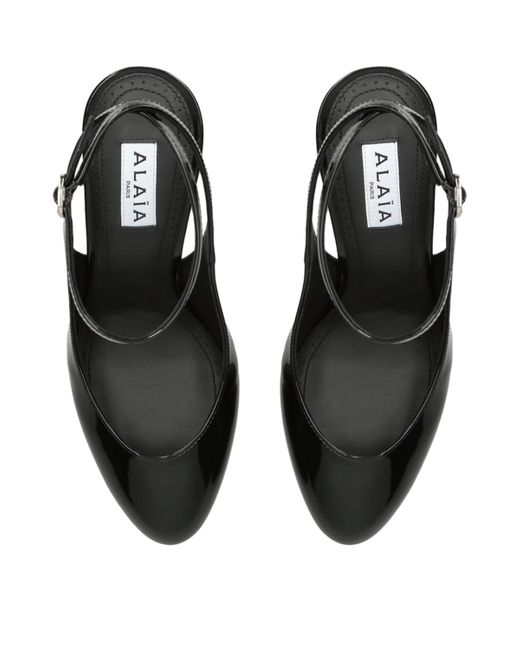 Alaïa Black Patent Leather Slingback Pumps 90