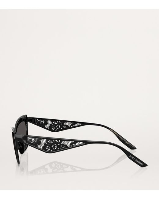 Dolce & Gabbana Black Steel Cat Eye Sunglasses