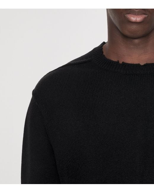 AllSaints Black Wool-Blend Remus Crew-Neck Sweater for men