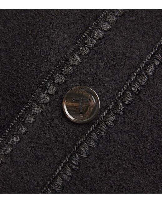 Totême Black Wool-Blend Scarf Coat