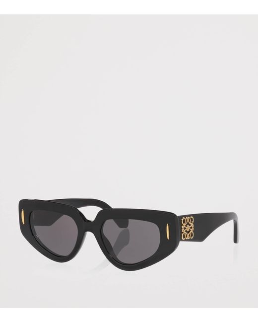 Loewe Black Anagram Angular Rectangle Sunglasses