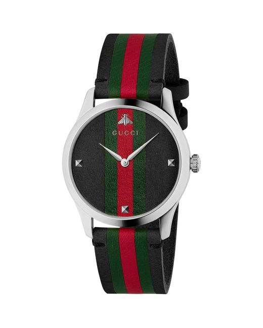 Gucci Black Stainless Steel G-timeless Watch 38mm for men