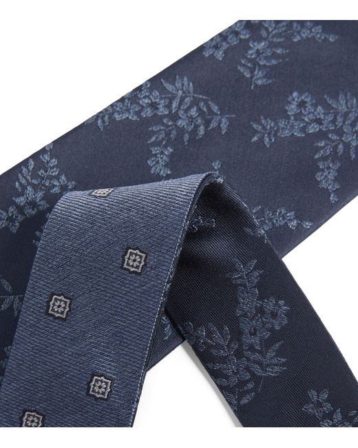 Canali Blue Silk Reversible Tie for men