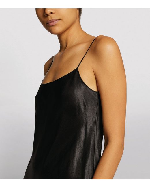 Vince Black Strappy Slip Midi Dress