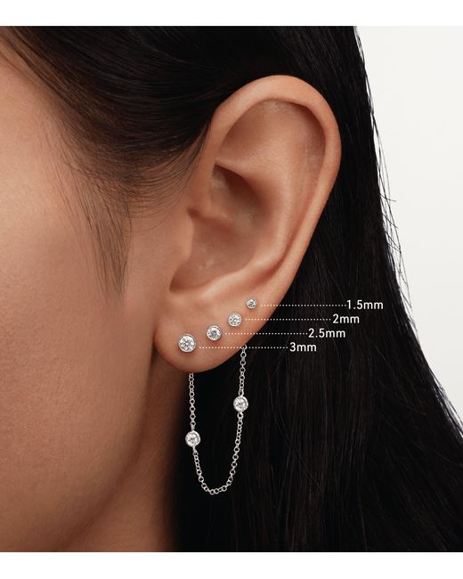 Maria Tash Metallic Scalloped Set Diamond Threaded Single Stud Earring