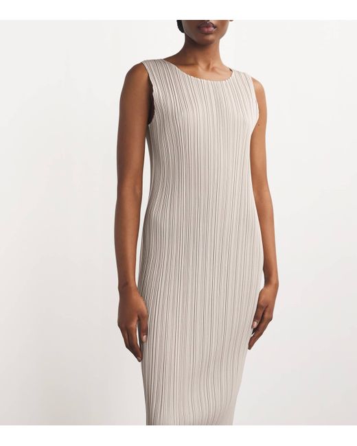 Pleats Please Issey Miyake White New Colorful Basics Maxi Dress