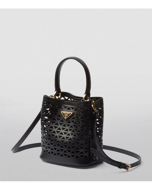 Prada Black Mini Leather Panier Cut-out Bag