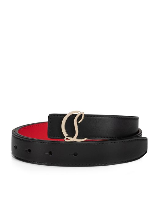 Christian Louboutin Black Cl Logo Leather Belt