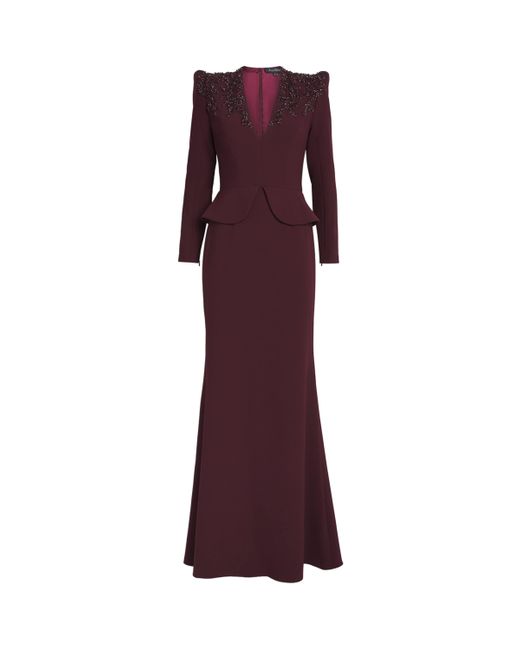 Jenny Packham Purple Embellished Night Flowering Gown