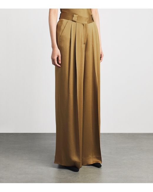 Blazé Milano Natural Satin Husi Palazzo Trousers
