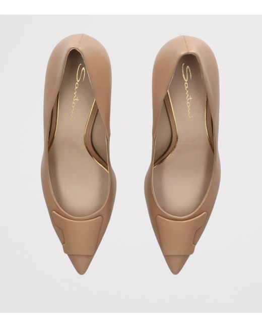 Santoni Natural Leather Sibille Pumps 85