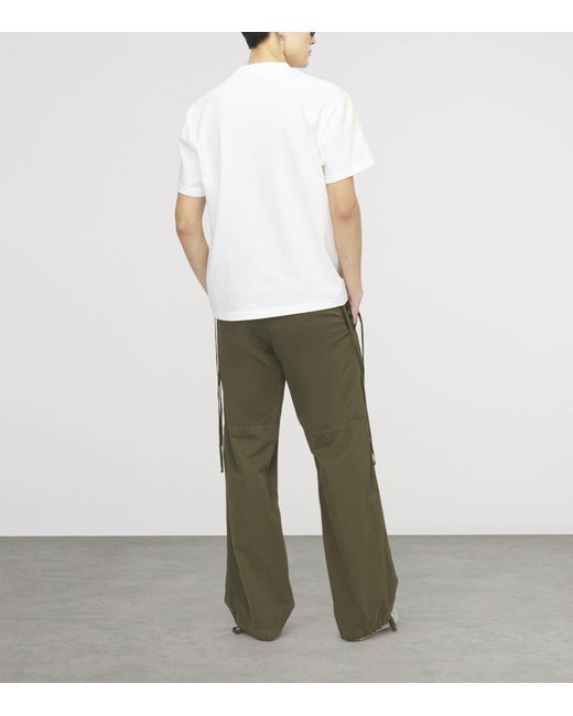 McQueen White Airbrushed Skull T-Shirt for men