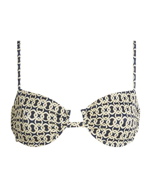 Away That Day Brown Geometric Aruba Bikini Top
