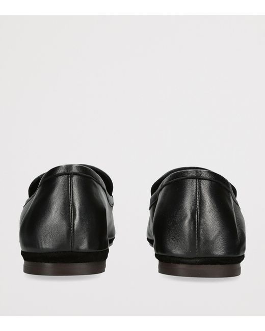 Lemaire Black Leather Outdoor Slippers for men