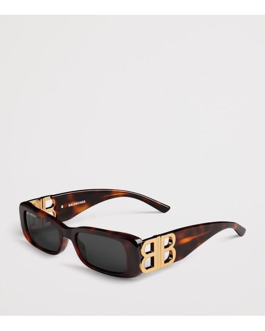 Balenciaga Brown Dynasty Rectangle Sunglasses