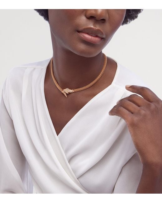 BVLGARI Metallic And Diamond Serpenti Necklace