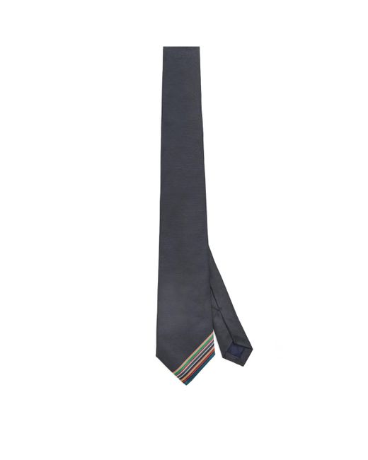 Paul Smith Blue Silk Striped Tie for men